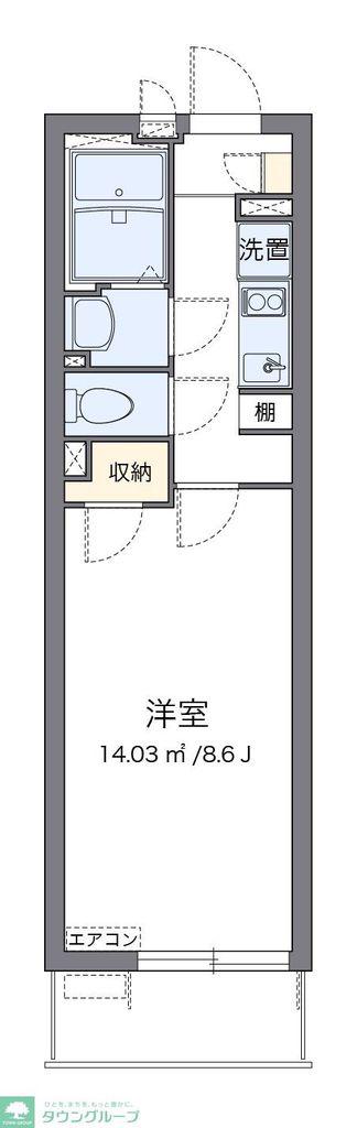 クレイノMIIWA(1K/3階)の間取り写真