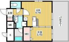FORTUNEY江坂I(1LDK/8階)の間取り写真