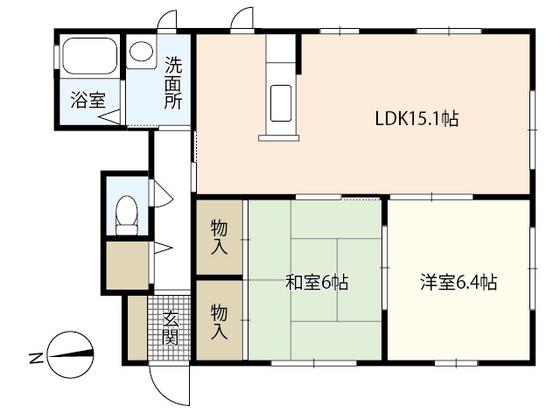 グリーンブランシェ(2LDK/1階)の間取り写真