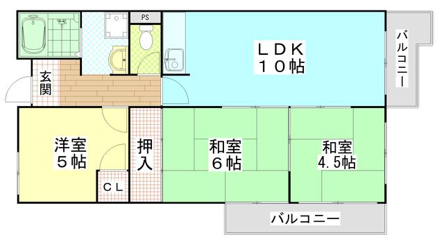 シャルマンコート種田(3LDK/7階)の間取り写真