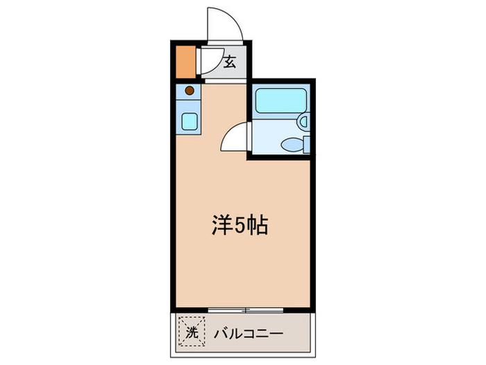 田園調布リバーサイドハイツ(ワンルーム/2階)の間取り写真