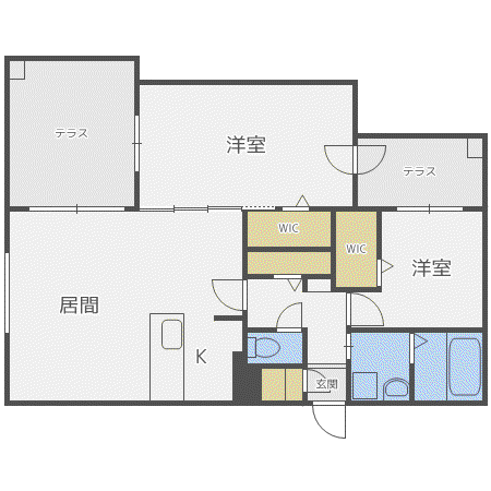 エリノア(2LDK/1階)の間取り写真