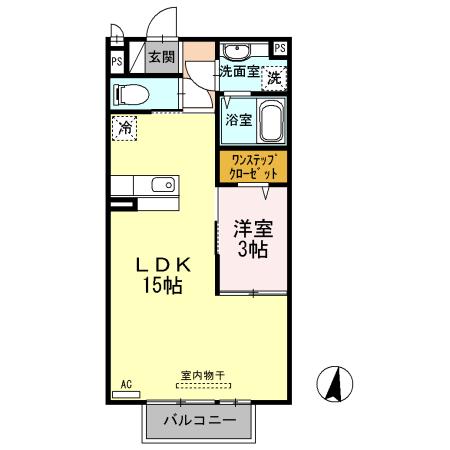 セジュール光(1LDK/2階)の間取り写真