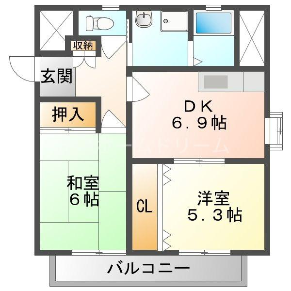 パレ菊水(2DK/3階)の間取り写真