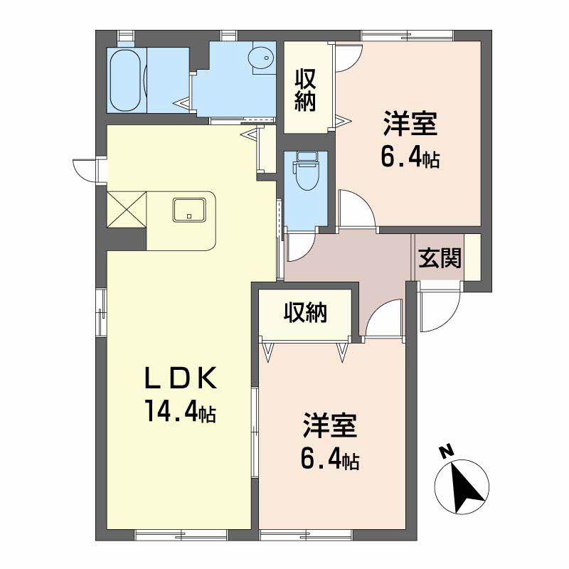 MASTTOWN島内(2LDK/1階)の間取り写真