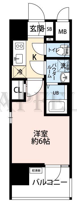 エスリード大阪NAGAHORI GATE(1K/6階)の間取り写真