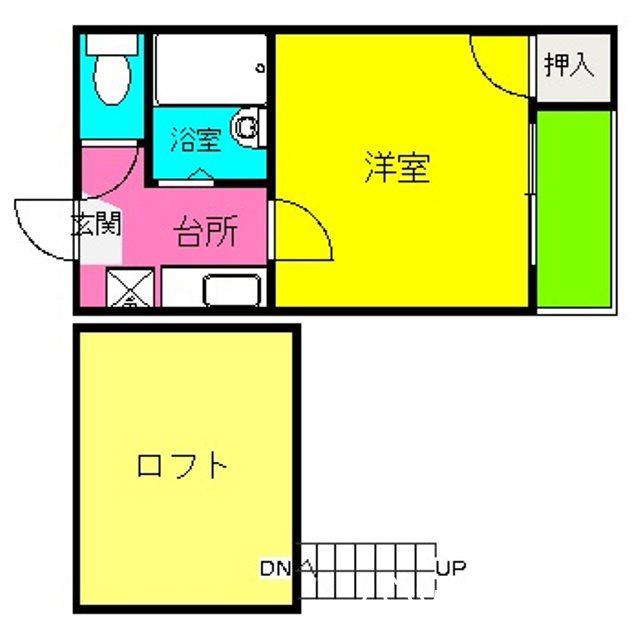 ハンブラ鳥飼(1K/2階)の間取り写真