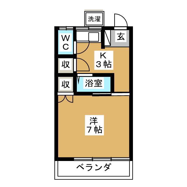 増山アパート(1K/2階)の間取り写真