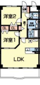 ピュアマンション美咲野(2LDK/3階)の間取り写真