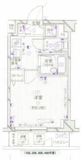 パークウェル方南町(1K/2階)の間取り写真