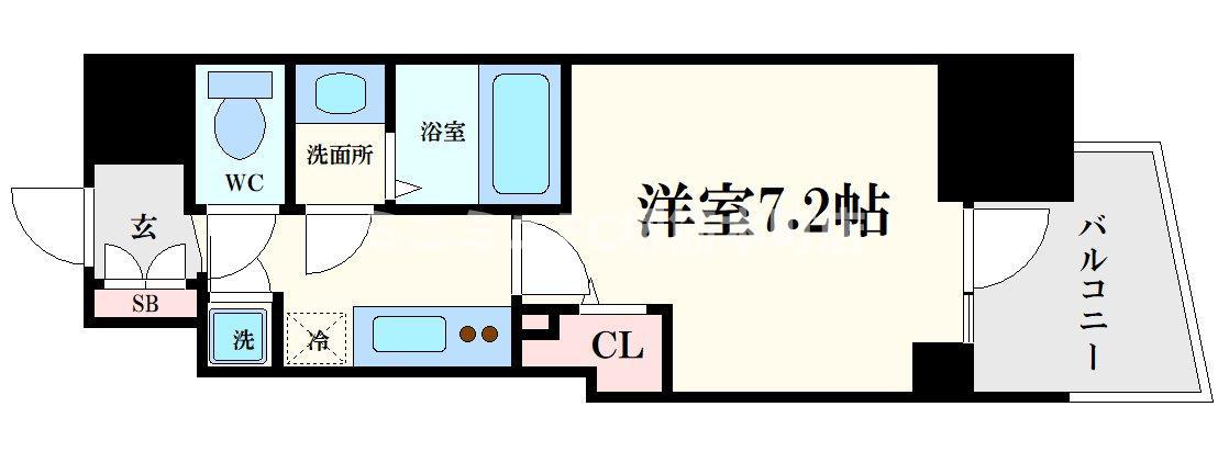 セレニテ本町東リアン(1K/13階)の間取り写真