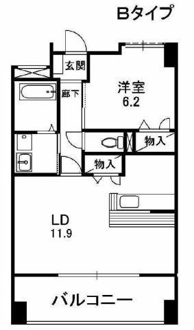 カーサベルデ(1LDK/5階)の間取り写真