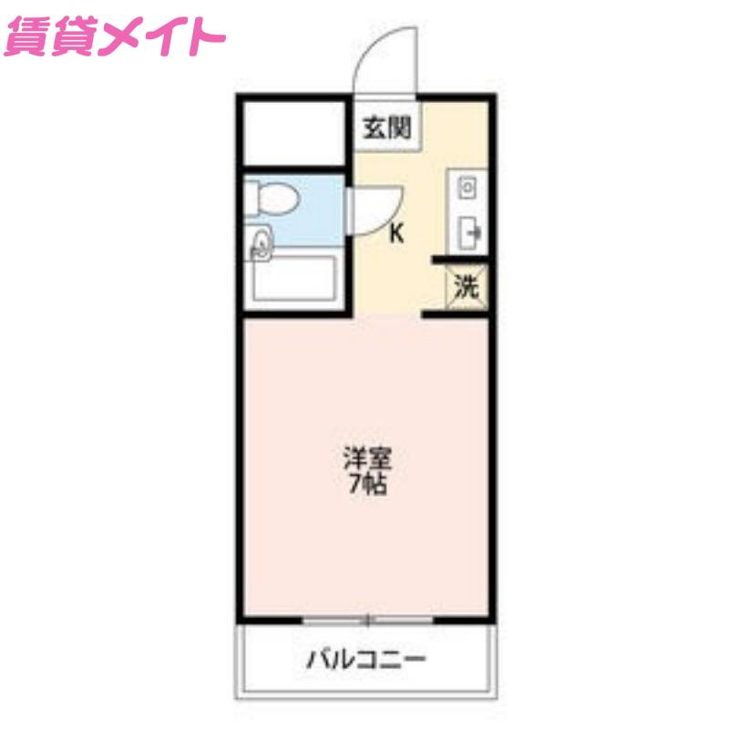 B&M北山(1K/5階)の間取り写真