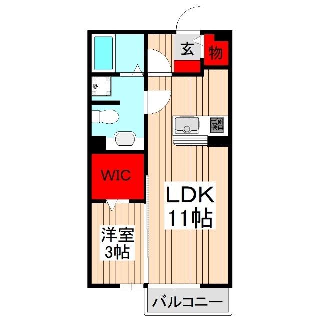 モナリエ平和台II(1LDK/2階)の間取り写真