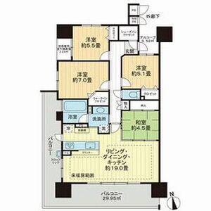 ライオンズ名古屋港レジデンス(4LDK/5階)の間取り写真