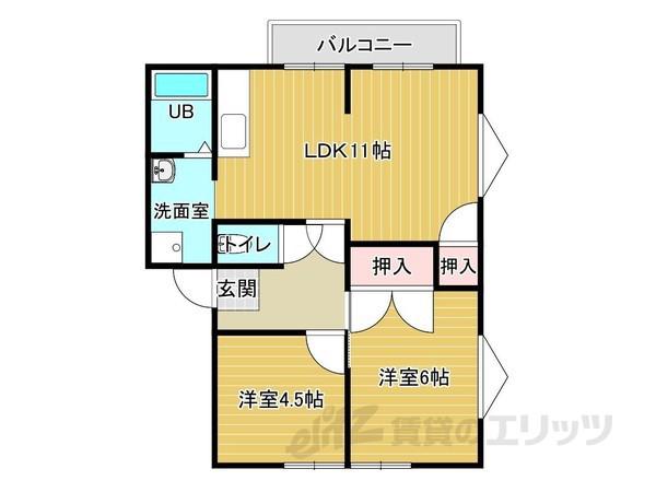 アークヒルズ大薮(2LDK/2階)の間取り写真