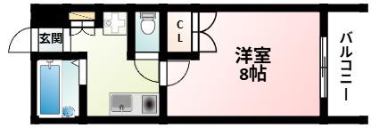 GRAN VERDE 緑地(1K/1階)の間取り写真