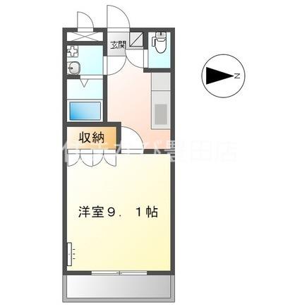 グローリエ・M(1K/3階)の間取り写真