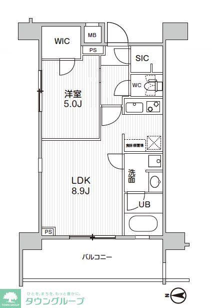 ステージグランデ錦糸町II(1LDK/11階)の間取り写真