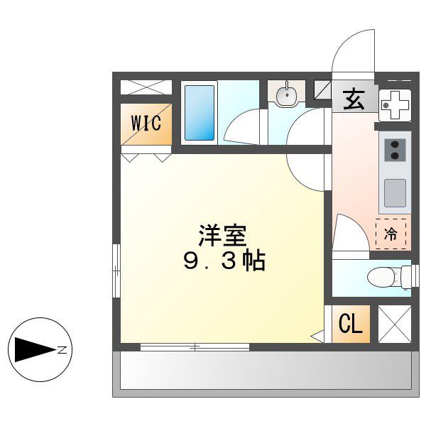 レーベスト志賀本通(1K/8階)の間取り写真