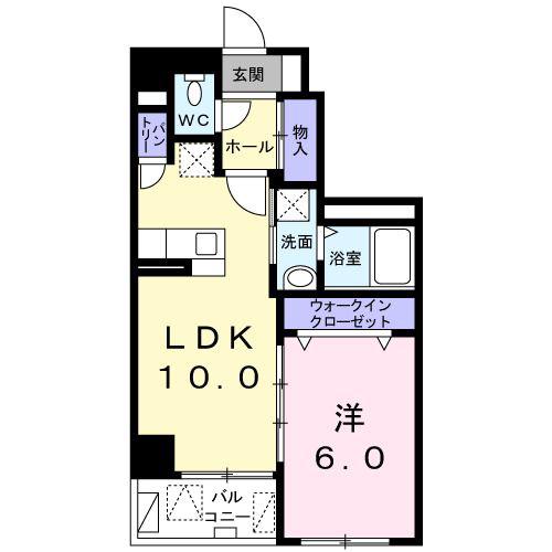 URBAN(1LDK/2階)の間取り写真