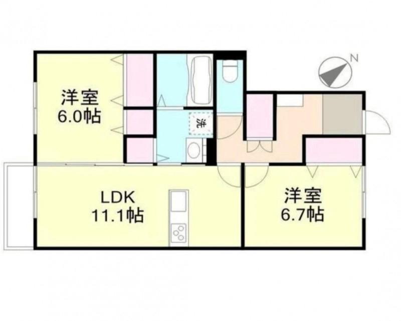 コーポアズ(2LDK/1階)の間取り写真