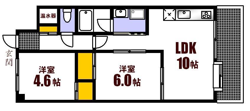 CASA SEGURA(2LDK/3階)の間取り写真