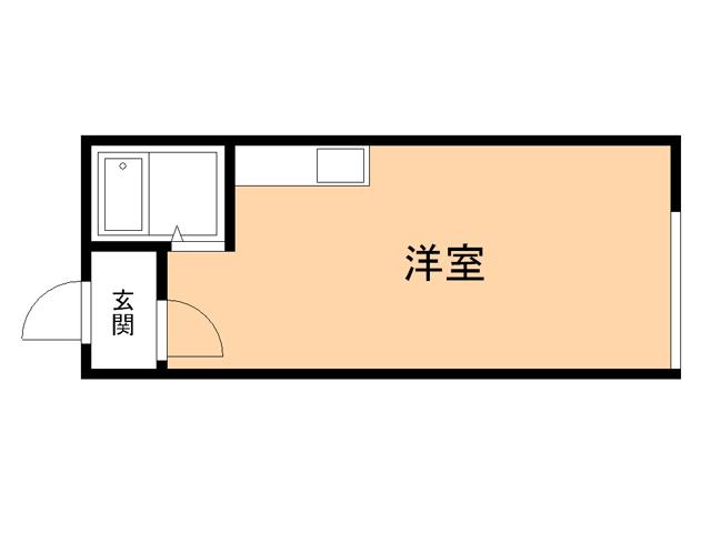 ハイツカレッヂB(ワンルーム/2階)の間取り写真