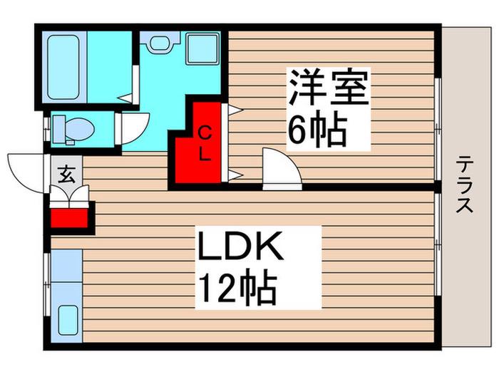 イーストハイツ(1LDK/1階)の間取り写真