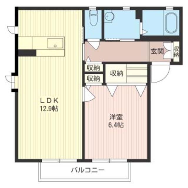 グランシャリオI(1LDK/2階)の間取り写真