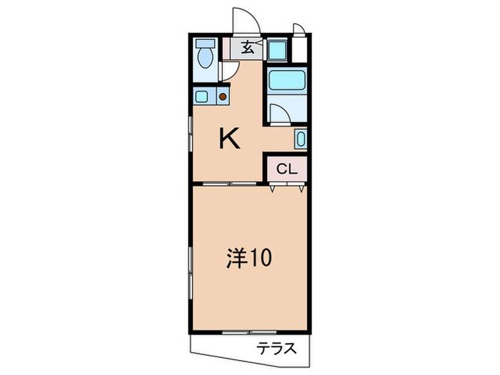 ミズタハイツ(1K/1階)の間取り写真
