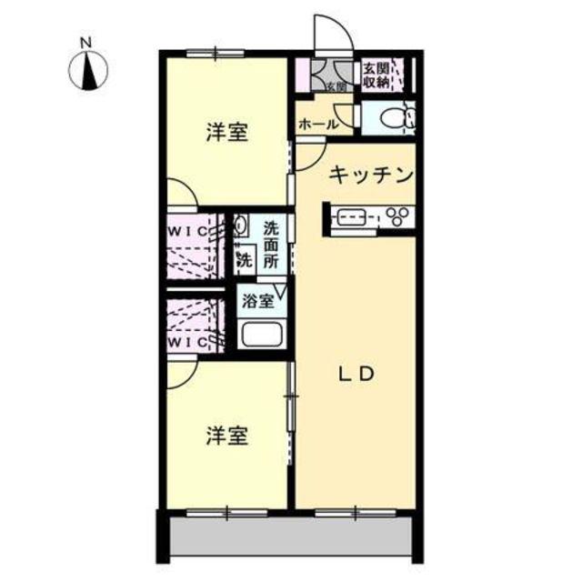 ディアマン ノアール(2LDK/1階)の間取り写真