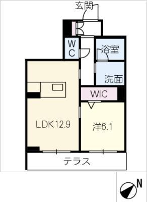 フェリシティIII(1LDK/1階)の間取り写真
