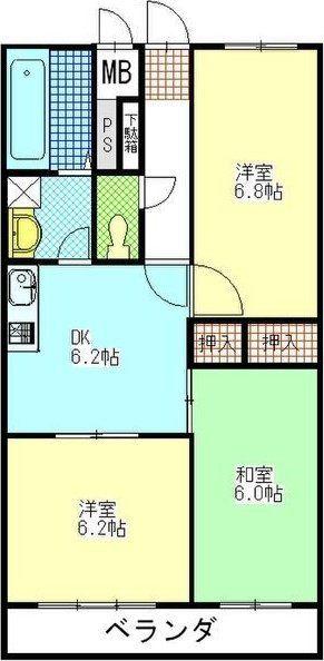 ストークマンション富士(3DK/1階)の間取り写真