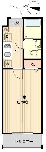 アーバハイツ扇大橋(1K/2階)の間取り写真
