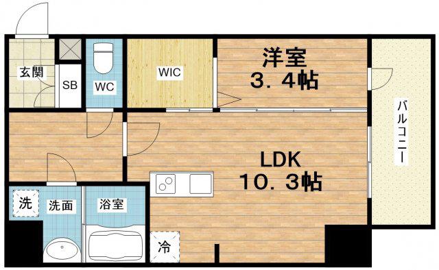 ミラージュパレス天満橋(1LDK/5階)の間取り写真