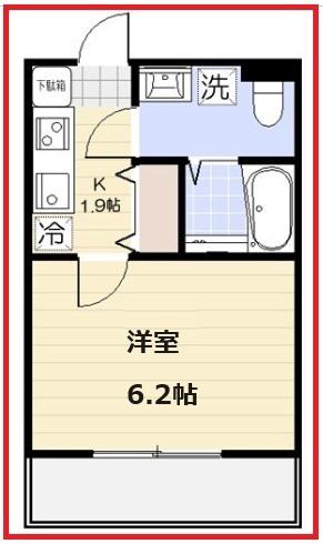 ルグラン(1K/1階)の間取り写真