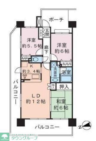 ディースクエアさがみ野(3LDK/8階)の間取り写真