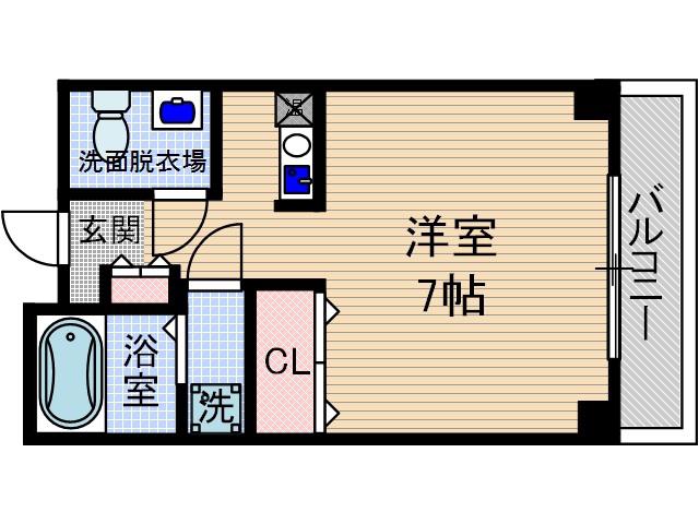 アビタ細川総持寺(ワンルーム/5階)の間取り写真