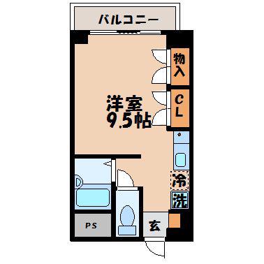 KUBUS(ワンルーム/4階)の間取り写真