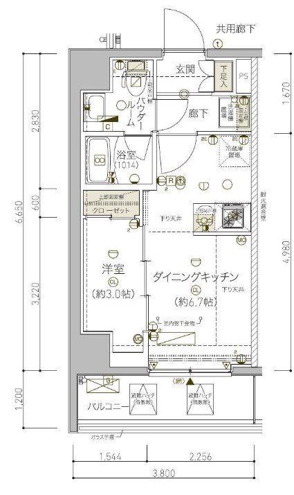 メインステージ南砂町(1DK/2階)の間取り写真