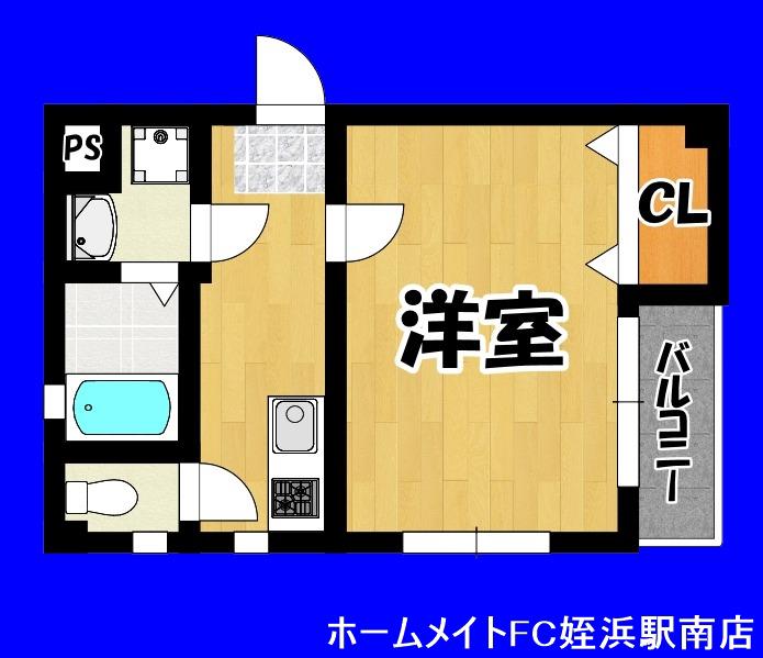 リベルタ美咲が丘(1K/1階)の間取り写真