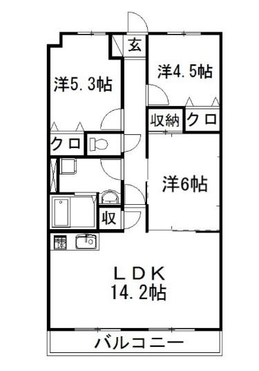 VENTO484(3LDK/3階)の間取り写真