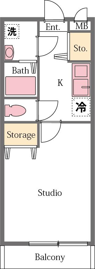 シャルル フォワイエ(1K/1階)の間取り写真