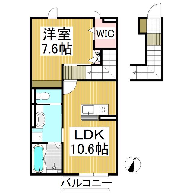FELIZ HOUSE AK(1LDK/2階)の間取り写真
