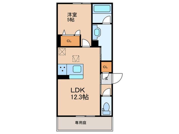 NEW LIFE大保(1LDK/2階)の間取り写真