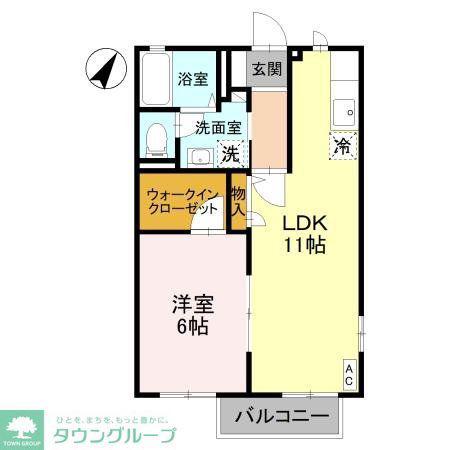 アベーテカーサII(1LDK/1階)の間取り写真