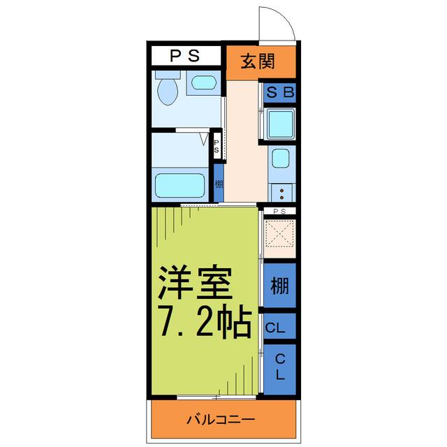 モンターニュ(1K/3階)の間取り写真
