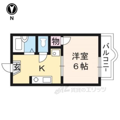 ノースウッドハウス(1K/2階)の間取り写真