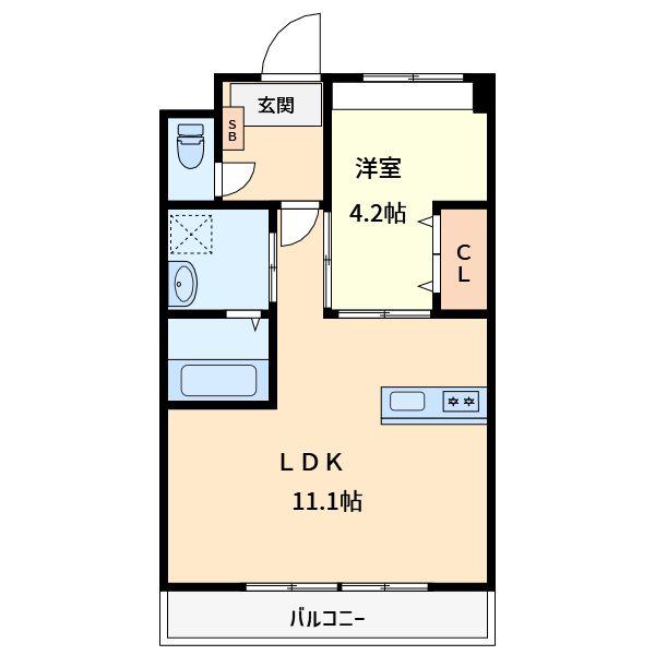 グランチェスタ(1LDK/1階)の間取り写真